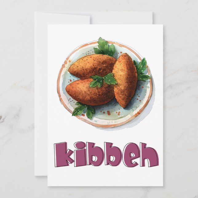 Kibbeh Mediterranean Healthy Food كبة مقرمشة Invitation (Front)