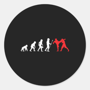 Kick-boxer Kickboxing Development Training Fight Classic Round Sticker