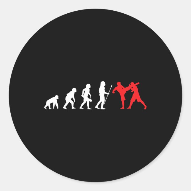 Kick-boxer Kickboxing Development Training Fight  Classic Round Sticker (Front)