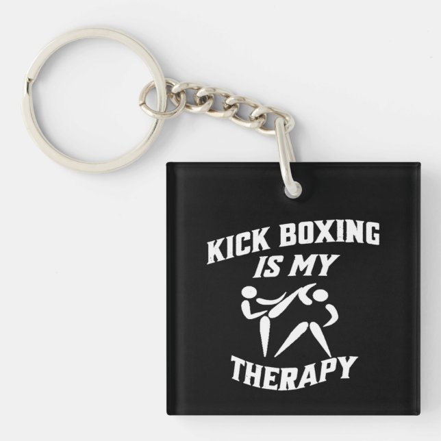 Kick Boxing Is My Therapy Cool Design  Key Ring (Front)