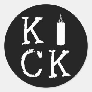 Kick Boxing Kickboxer G Comt Sports Kickboxing Classic Round Sticker