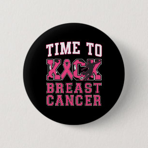 Kick Breast Cancer Awareness Soccer Pink Ribbon Bo 6 Cm Round Badge