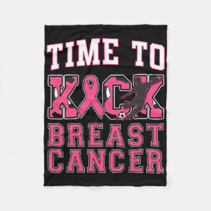 Kick Breast Cancer Awareness Soccer Pink Ribbon Bo Fleece Blanket