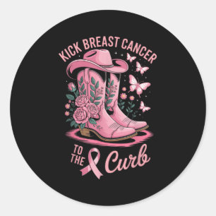 Kick Breast Cancer To The Curb Breast Cancer Aware Classic Round Sticker