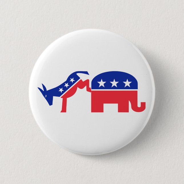 Kick 'em Dems! 6 Cm Round Badge (Front)