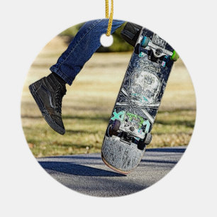 Kick Flip It Painterly Ceramic Ornament