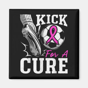 Kick For A Cure Breast Cancer Awareness Pink Ribbo Magnet