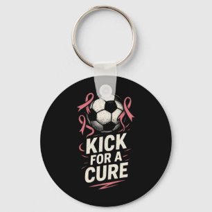 Kick For A Cure - Breast Cancer Soccer Support  Key Ring