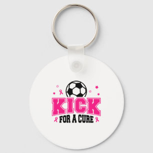 Kick For A Cure Soccer Breast Cancer Awareness Pin Key Ring
