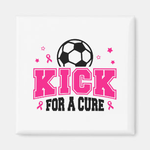 Kick For A Cure Soccer Breast Cancer Awareness Pin Magnet