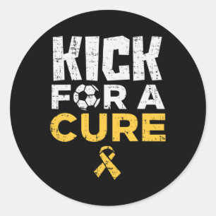 Kick For A Cure Soccer Childhood Cancer Awareness Classic Round Sticker