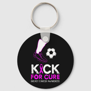 Kick For Cure Soccer Ball Design Breast Cancer Key Ring