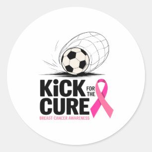 Kick For The Cure Breast Cancer Awareness T Shirt Classic Round Sticker