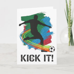 Kick It Soccer Player Silhouette Graphic Tee For F Card