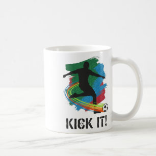 Kick It Soccer Player Silhouette Graphic Tee For F Coffee Mug