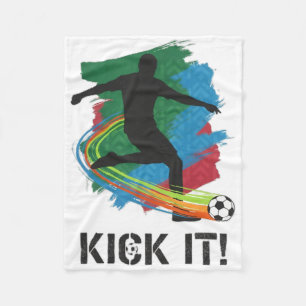 Kick It Soccer Player Silhouette Graphic Tee For F Fleece Blanket