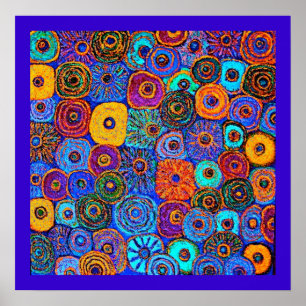 Kick It Up! Circles Flowers Poster signed