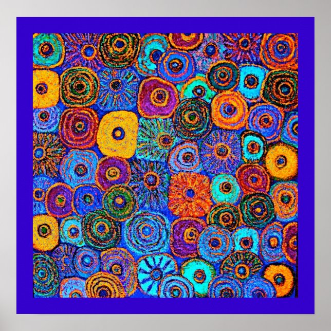 Kick It Up! Circles Flowers Poster signed (Front)