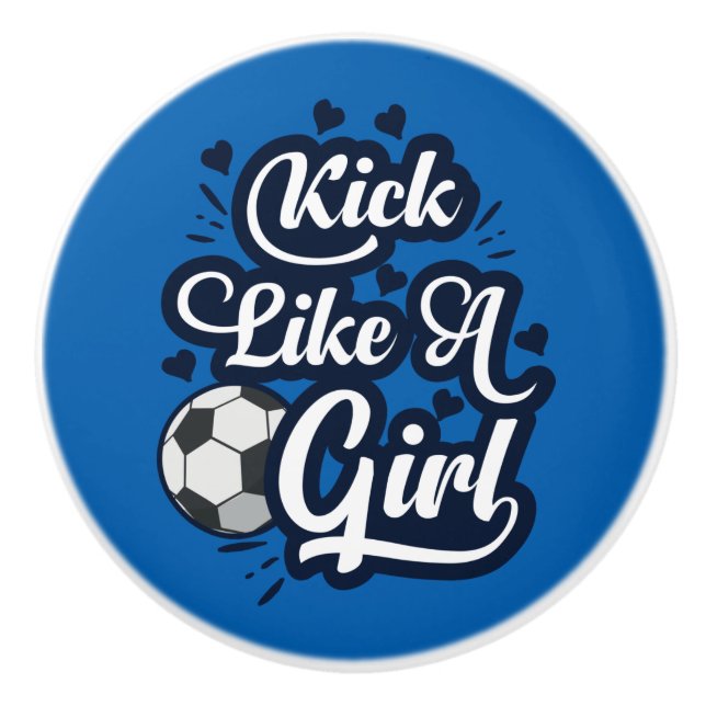 Kick Like A Girl Ceramic Knob (Front)