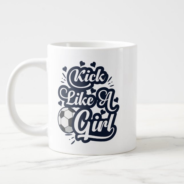 Kick Like A Girl Large Coffee Mug (Left)