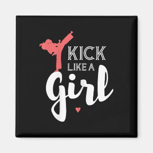 Kick Like A Karate Girl Fight Sport Gift Magnet