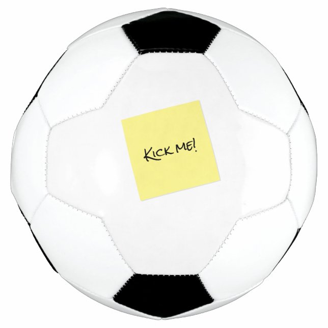 Kick Me Sticky Note Prank Funny Soccer Ball (Front)