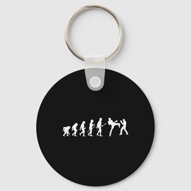 Kick Mma Kickboxing Boxer Boxing Human Evolution S Key Ring (Front)