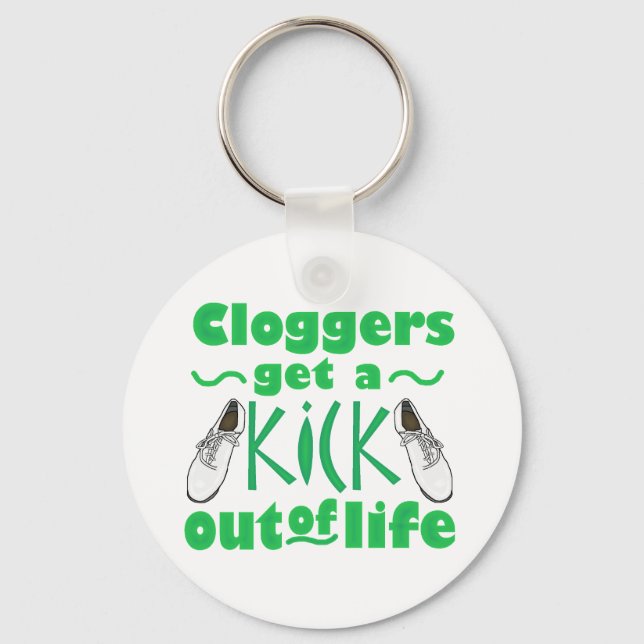 Kick Out of Life Clogging Dancer Design Key Ring (Front)