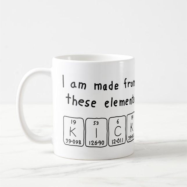 Kick periodic table name mug (Left)
