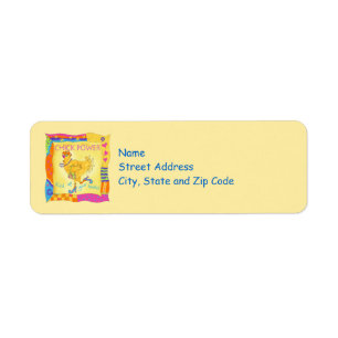 Kick Up Heels Chick Power Yellow Address Label Return Address Label
