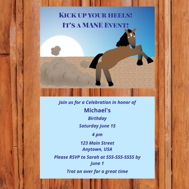 Kick up your heels, it's a mane event invitation (Creator Uploaded)