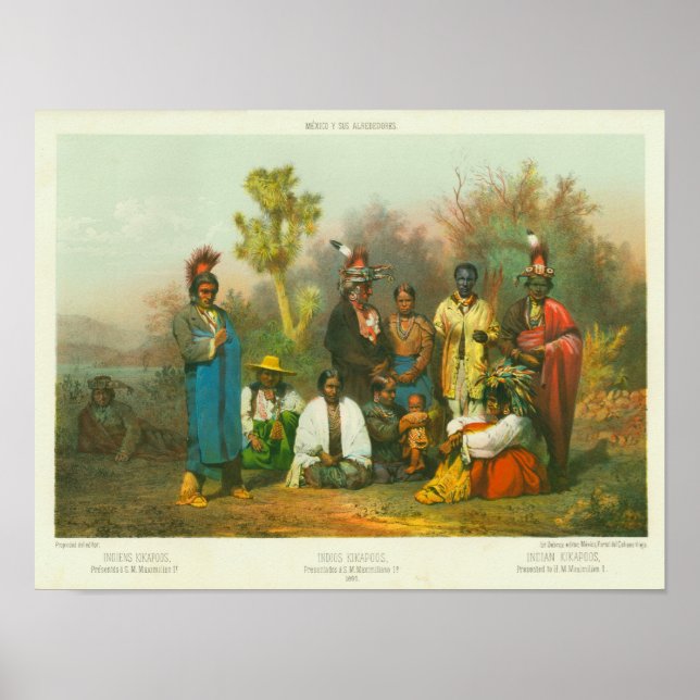Kickapoo Indian Group, Casimiro Castro, 1864 Poster (Front)