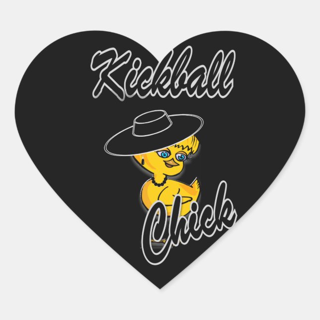 Kickball Chick #4 Heart Sticker (Front)