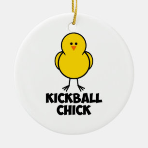 Kickball Chick Ceramic Ornament