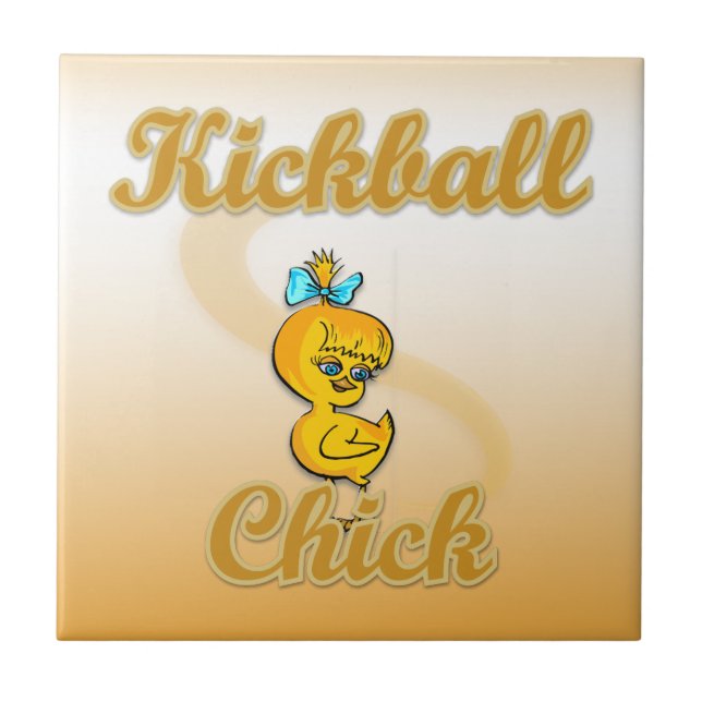 Kickball Chick Ceramic Tile (Front)
