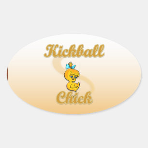 Kickball Chick Oval Sticker