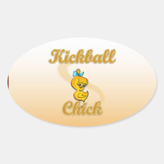 Kickball Chick Oval Sticker (Front)