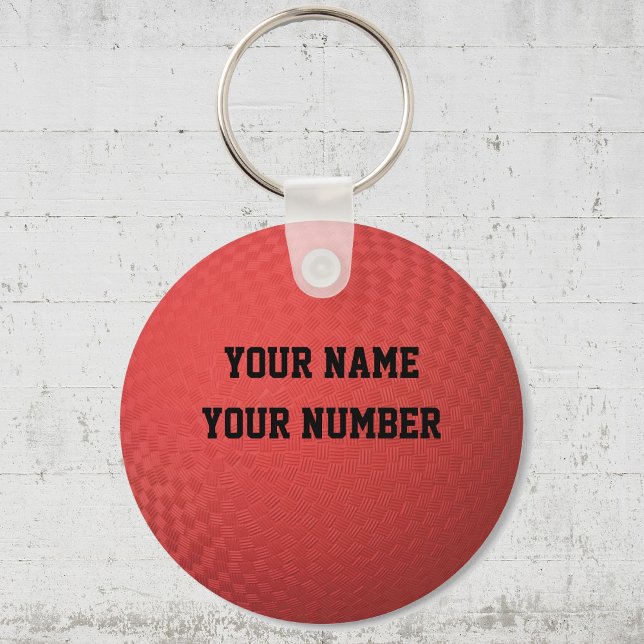 Kickball Keychain ID Tag YOUR NAME & Number (Creator Uploaded)