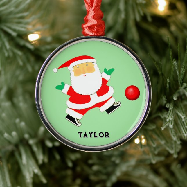 Kickball Sports Holiday Gift Metal Ornament (Tree)