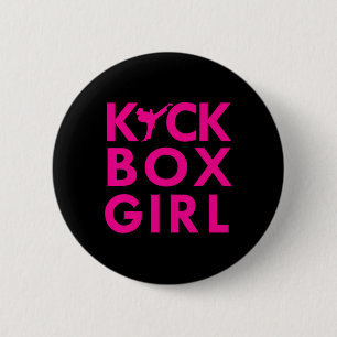 Kickbox Girl Karate Kickboxing Martial Arts  6 Cm Round Badge