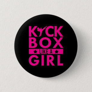 Kickbox Like A Girl Martial Arts Kickboxing Karate 6 Cm Round Badge