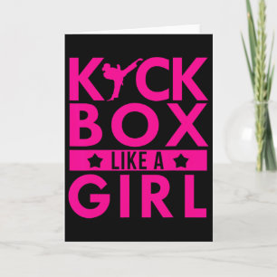 Kickbox Like A Girl Martial Arts Kickboxing Karate Card
