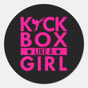 Kickbox Like A Girl Martial Arts Kickboxing Karate Classic Round Sticker