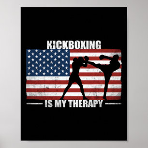 Kickboxer American Flag Vintage Us Kickboxing Is M Poster