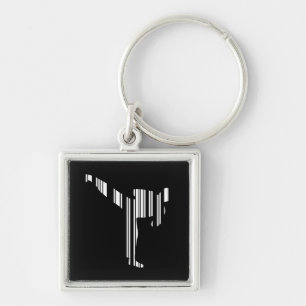 KICKBOXER BAR CODE Kickboxing Barcode Pattern Key Ring
