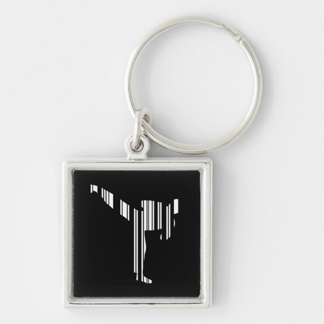 KICKBOXER BAR CODE Kickboxing Barcode Pattern Key Ring (Front)