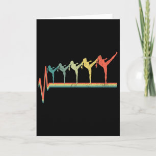 Kickboxer Girl Funny Kickboxing Heartbeat Gift Card