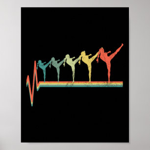Kickboxer Girl Funny Kickboxing Heartbeat Gift  Poster