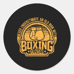 Kickboxer Kickboxing Boxer Boxing Vintage Design Classic Round Sticker