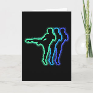 Kickboxer Martial Arts Silhouettes Men Kids Boys K Card